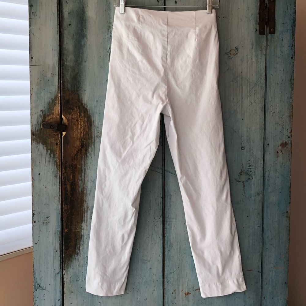 “So Slimming” white pants with side slit at ankle by Chico’s - Picture 5 of 10